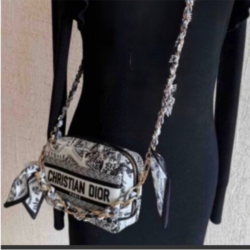 Dior Black and White Christian Dior Toile Crossbody Bag - Picture 11 of 16